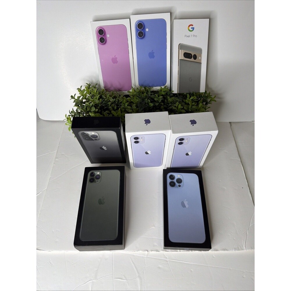 Lot of 7 Apple iPhone 11 (3) 13 Pro Max (2) 16 Plus (2) Empty Retail Boxes Only